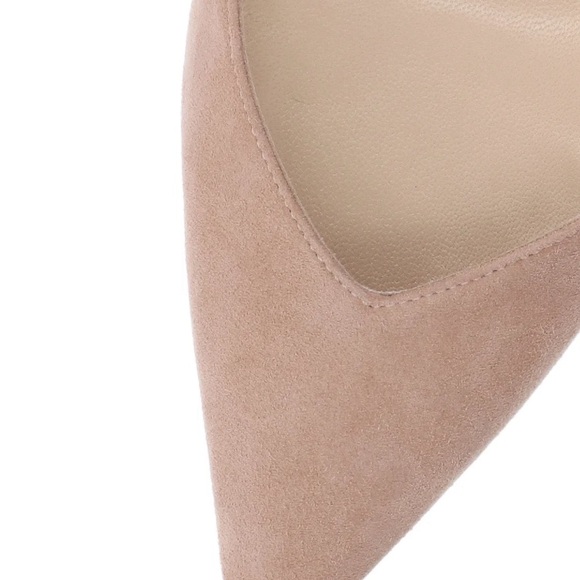 Jimmy Choo Saeda 100 Crystal Ballet Pink Suede Shoes 38.5 - Picture 3 of 9